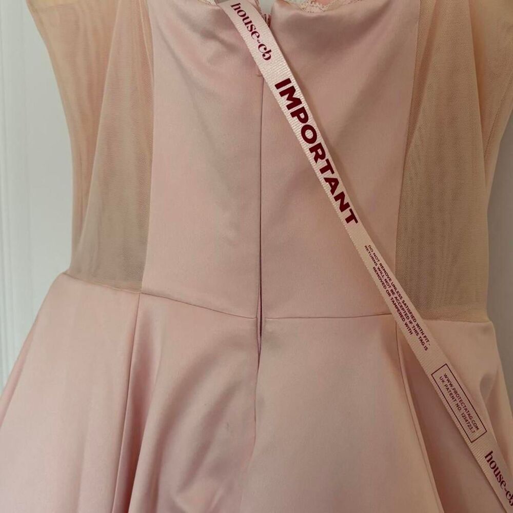 NWT House of CB Mademoiselle Pink Satin Dress with Tulle Skirt Size S Bigger Cup - Picture 7 of 8